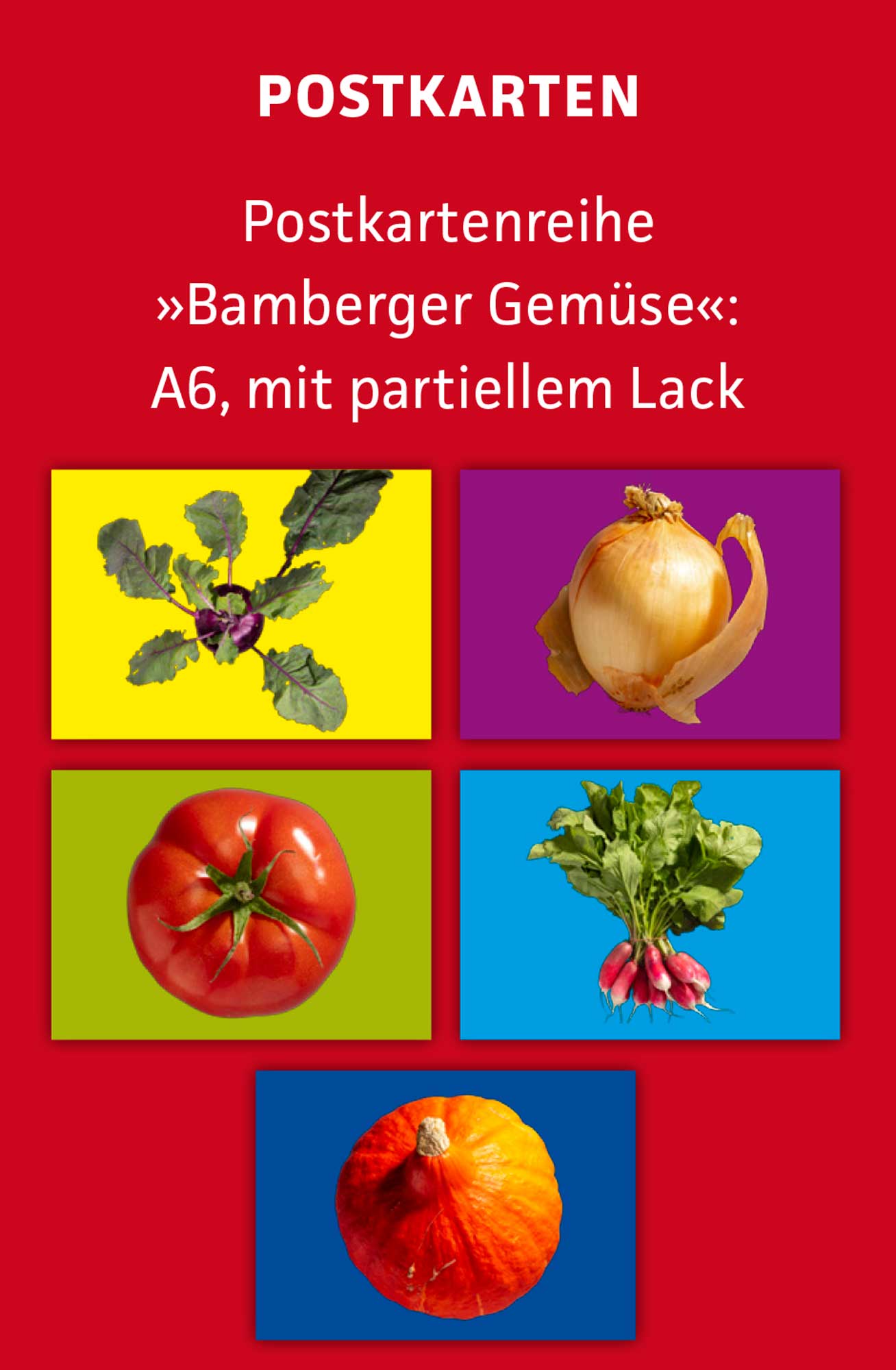 Postkarten Buntes Bamberger Gemüse